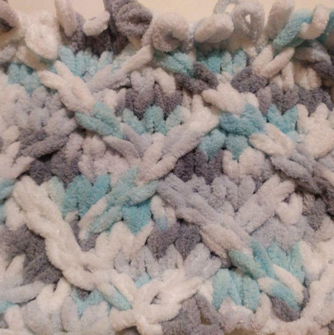 Pattern for knitted baby blankets from yarn loops. Alize puffy Etsy