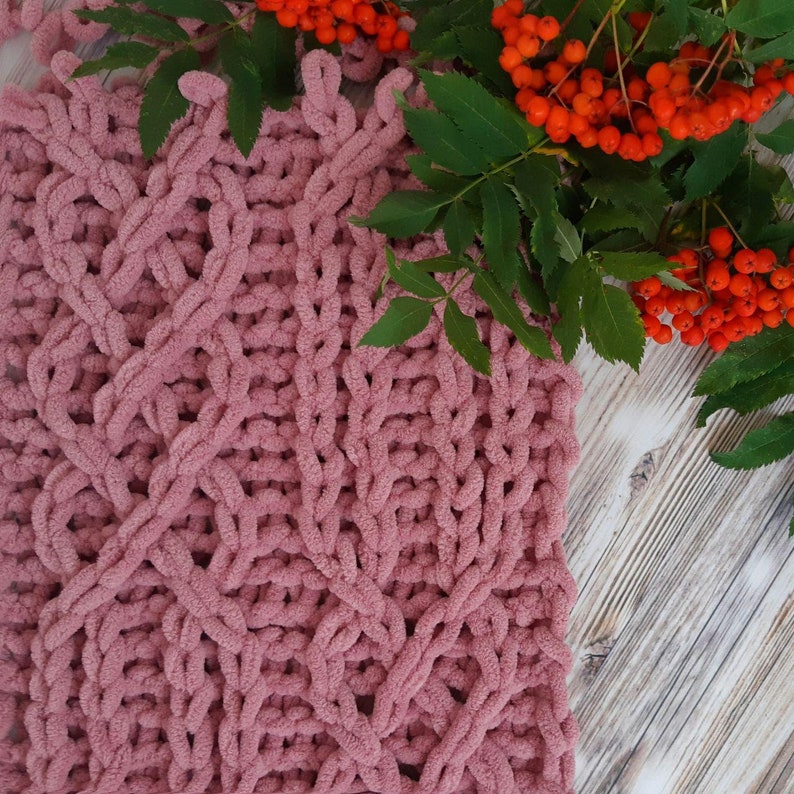 Pattern for knitted baby blankets from yarn loops. Alize puffy Etsy