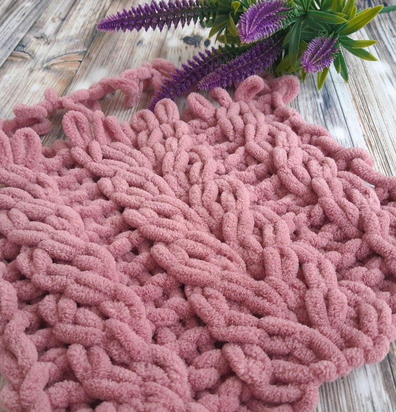 Pattern for knitted baby blankets from yarn loops. Alize puffy Etsy