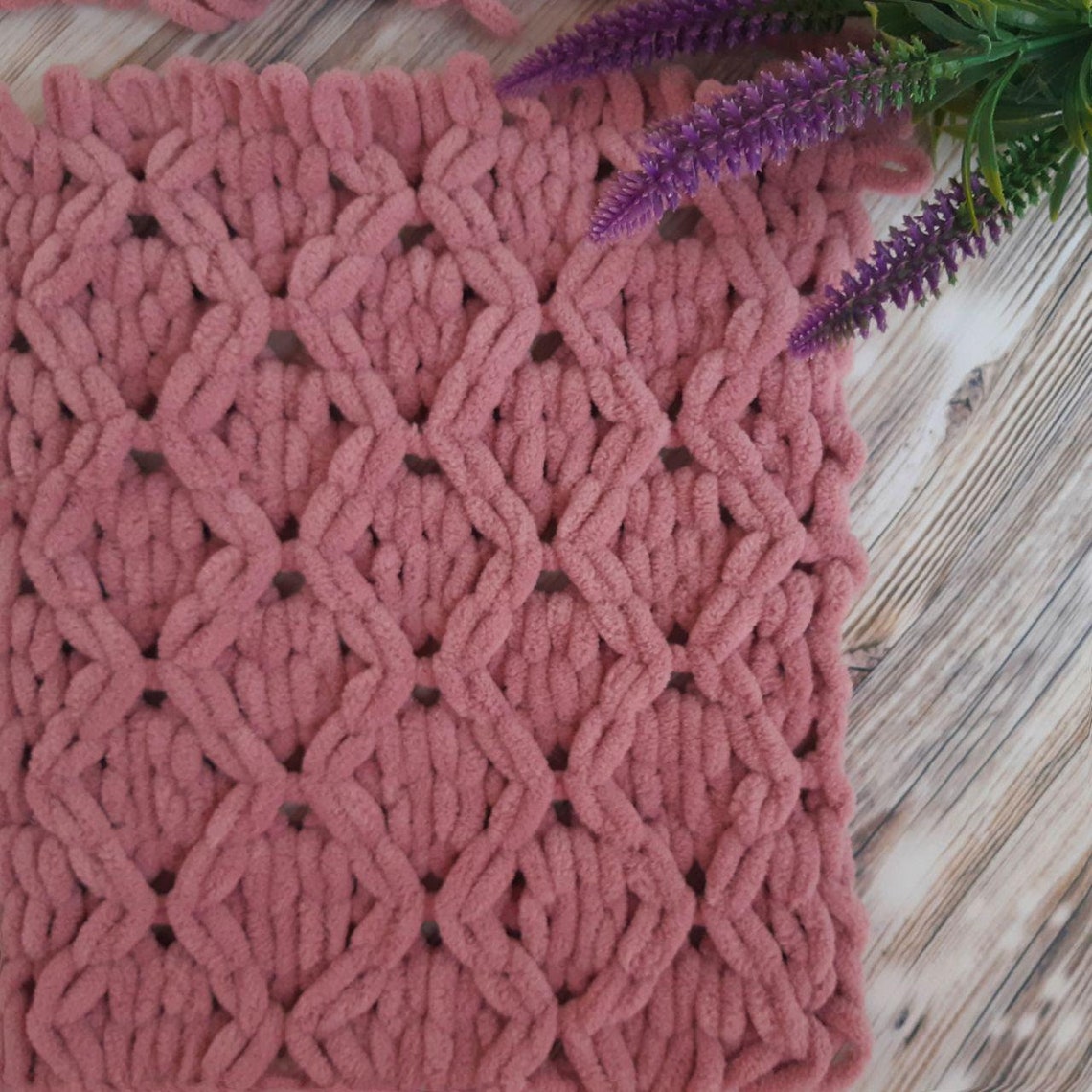 Pattern for knitted baby blankets from yarn loops. Alize puffy Etsy