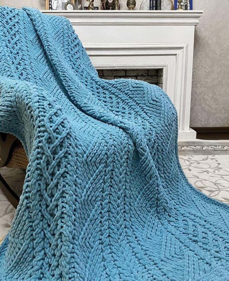 Loop Yarn Patterns Knitting Blanket Boho Blanket Throw Etsy