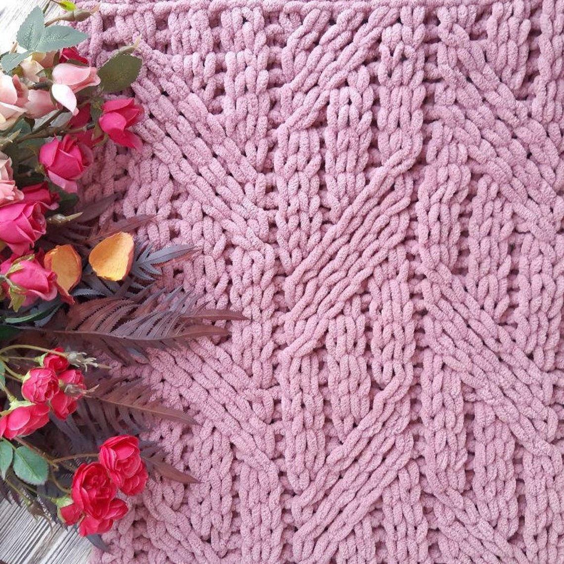 Patterns loop yarn for boho blanket pattern chunky knit Etsy