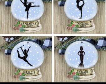 Peronalized Snow Globe  Silhouette Ornament