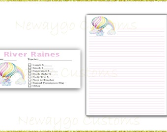 Custom, Personalized, Envelopes, School Stationery, Money Envelope, Signed Permission Slips, Teacher Notes, Castle, Rainbow, Unicorn