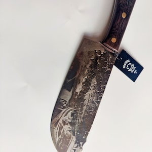 The Pharaoh’s Blade – Butcher Knife Egyptian EngravedUnique Craft Knife Personalized Gift Kitchen Knife by Di&#39;Casteel
