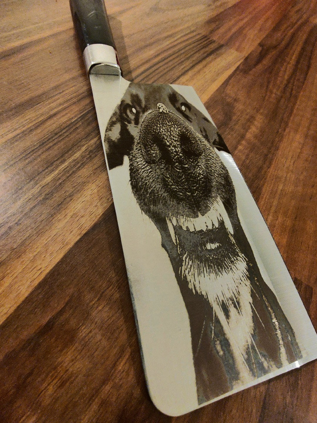 The Perfect Companion Cleaver Knife With Dog Engraving for Etsy