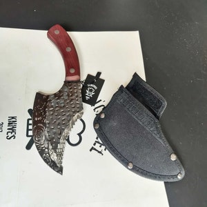 Camping Chopping Knife Skull Engraved  Unique Outdoor Knife for Adventure Stainless Steel Blade Personalized Gift Custom Skull By Di&#39;Casteel