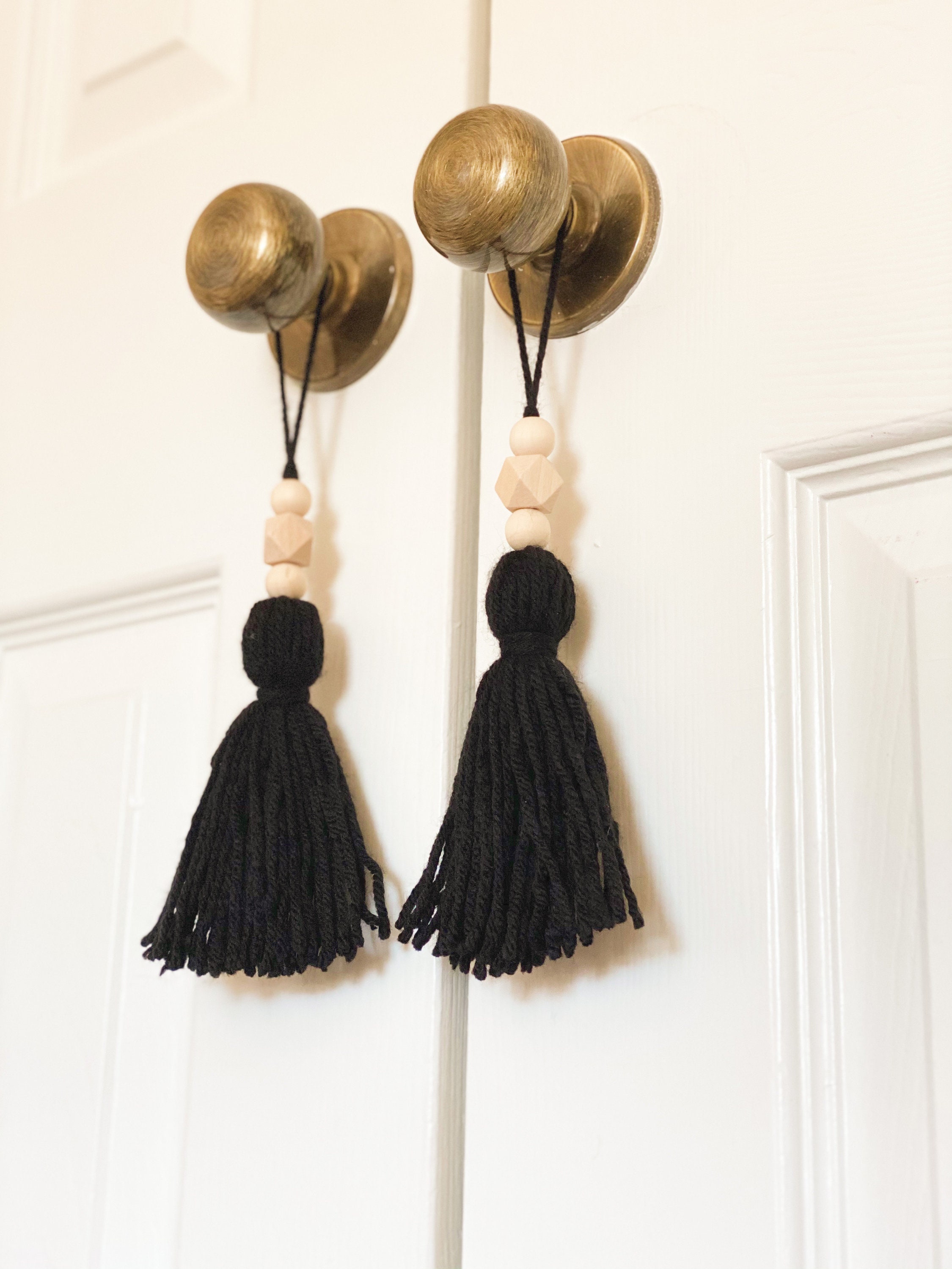 Boho Door knob Tassel Hanging Door Decor Tassel Black Etsy