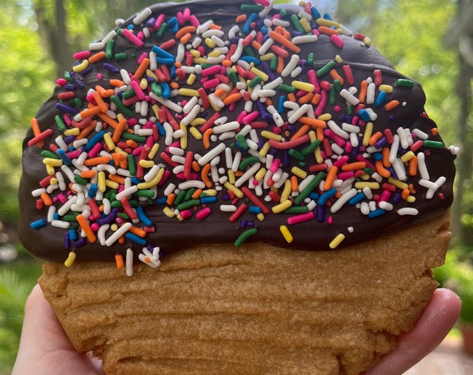 Jumbo Peanut Butter Dipped Chocolate Cookies