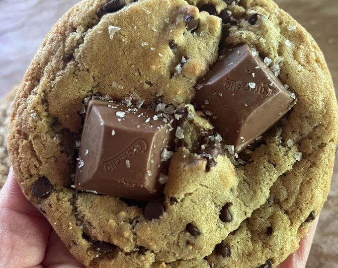 Salted Carmello Chocolate Chip Cookies