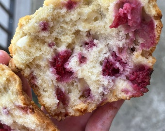 Jumbo Raspberry White Chocolate Chip Muffin