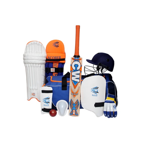 CW Smasher Cricket Set With Duffel Bag Wooden Bat Right Hand Protective Gears 