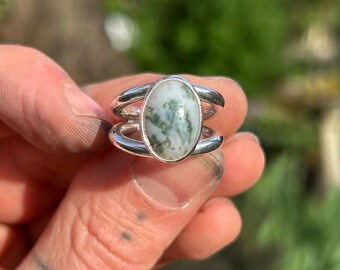 Moss Agate Ring! Size 4.5