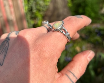 Honeycomb Opal Ring! Size 10.5