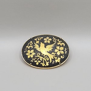 Oval Damascene Brooch Pin image 1