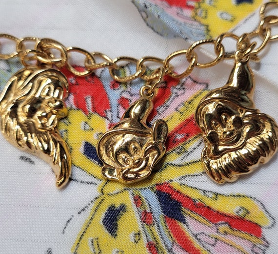Sterling Charm Bracelet with Seven Charms, Turtle, Ape, Key, Horseshoe
