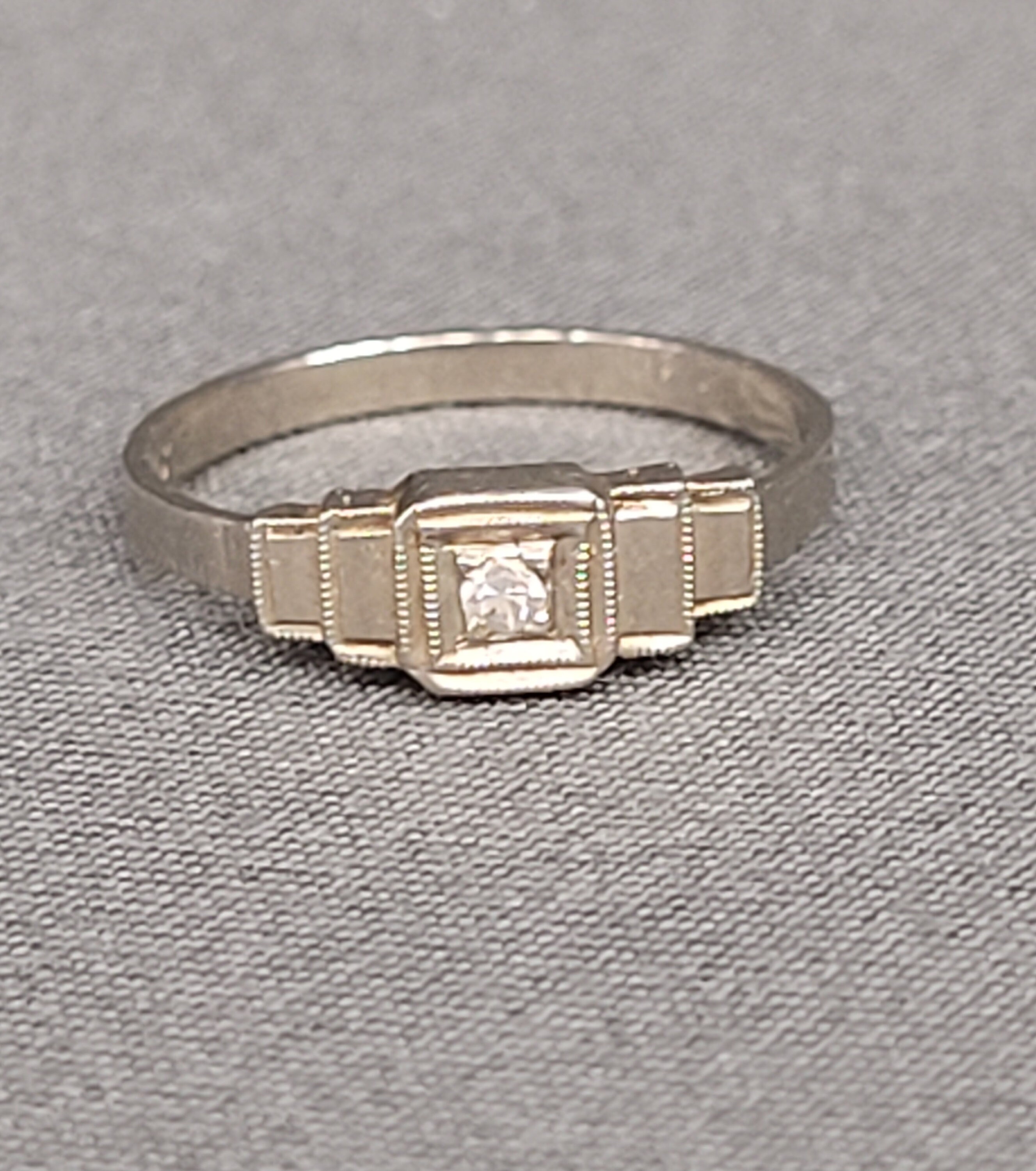 10k Solid Gold Diamond Cut Initial Letter Alphabet Monogram Ring (6.7mm)