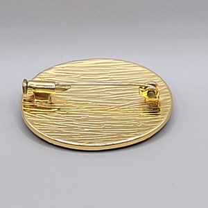 Oval Damascene Brooch Pin image 3