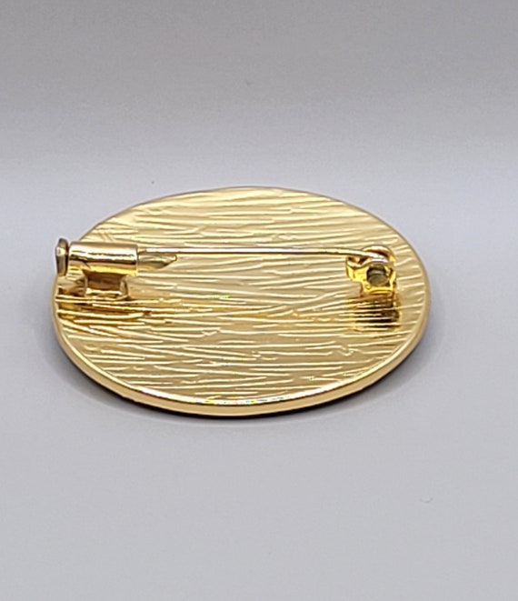 Oval Damascene Brooch Pin - image 3