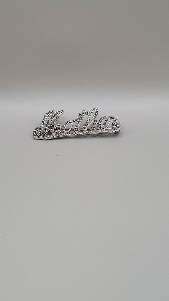 Sterling & Marcasite "Mother" Brooch Pin