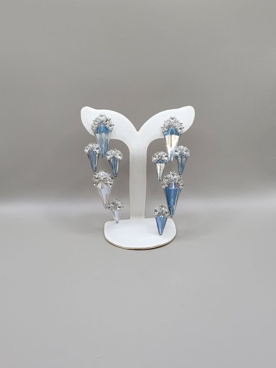 Swarovski Crystal Rhodium Plated Statement Earrin… - image 3