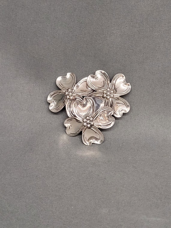 Beau Sterling Floral Brooch