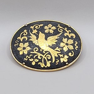 Oval Damascene Brooch Pin image 2