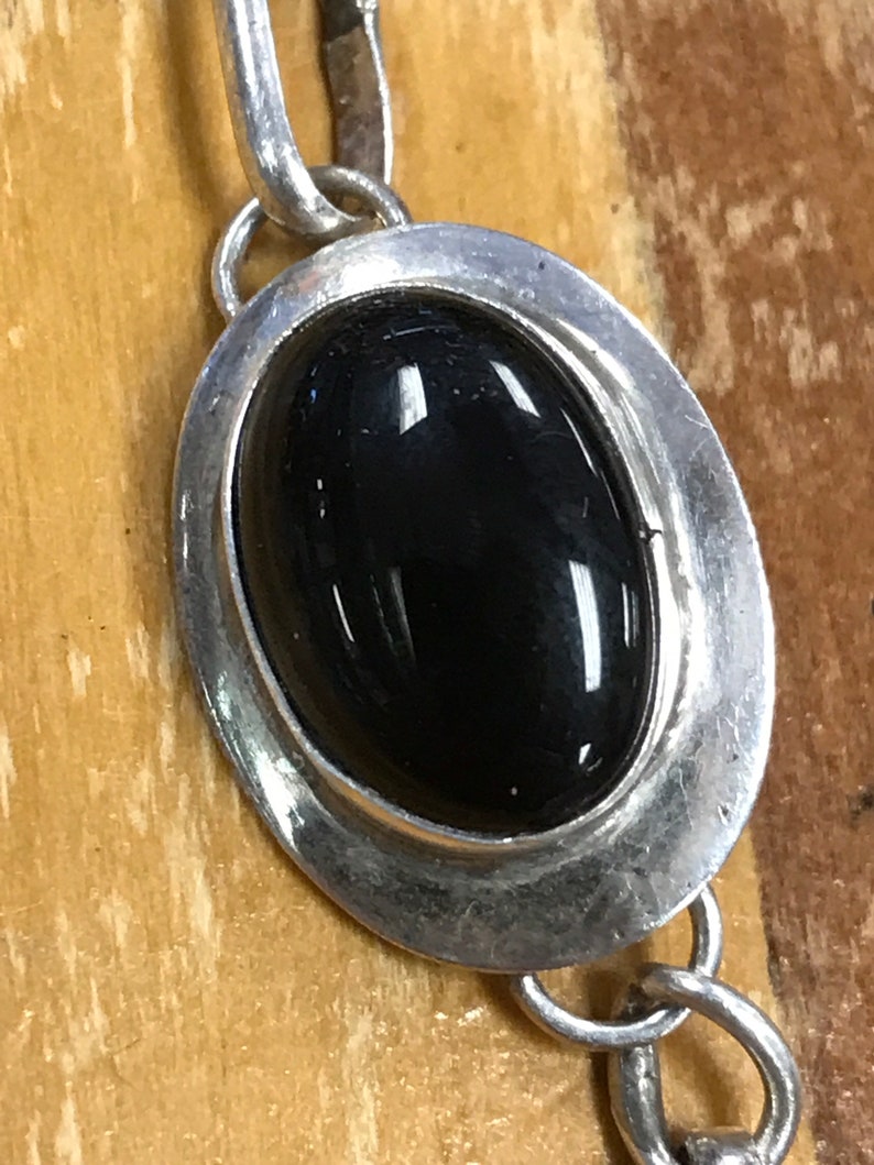 Native American Black Onyx Sterling Bracelet Native American Sterling Bracelet Gift