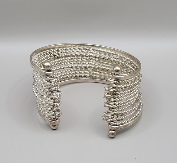 Silver Tone Large Outerwear Cuff Bracelet - image 3