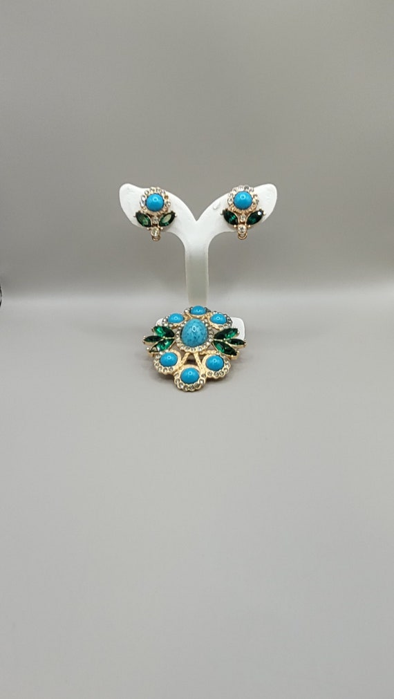 60's Vtg Sarah Coventry Brooch & Earring Set