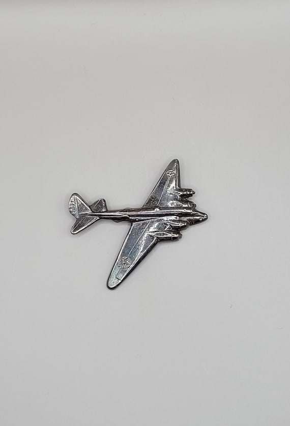 WWII Sterling Airplane Brooch Pin