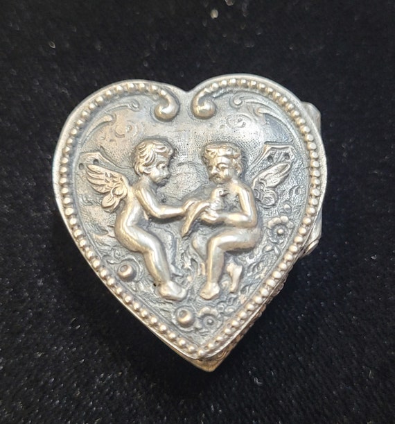 Heart Shape Cherub Box 800 Silver - image 2