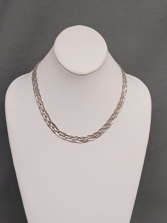 Woven Sterling Necklace  18"