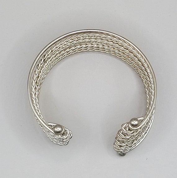 Silver Tone Large Outerwear Cuff Bracelet - image 4