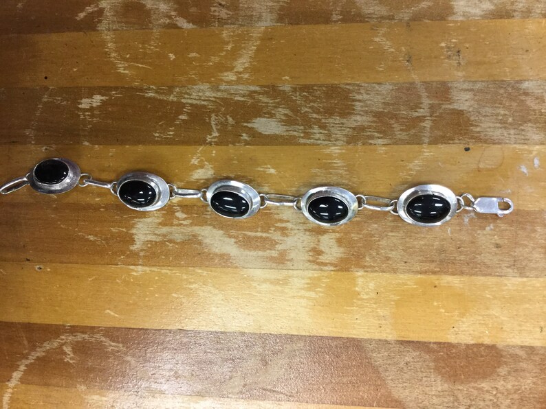 Native American Black Onyx Sterling Bracelet Native American Sterling Bracelet Gift