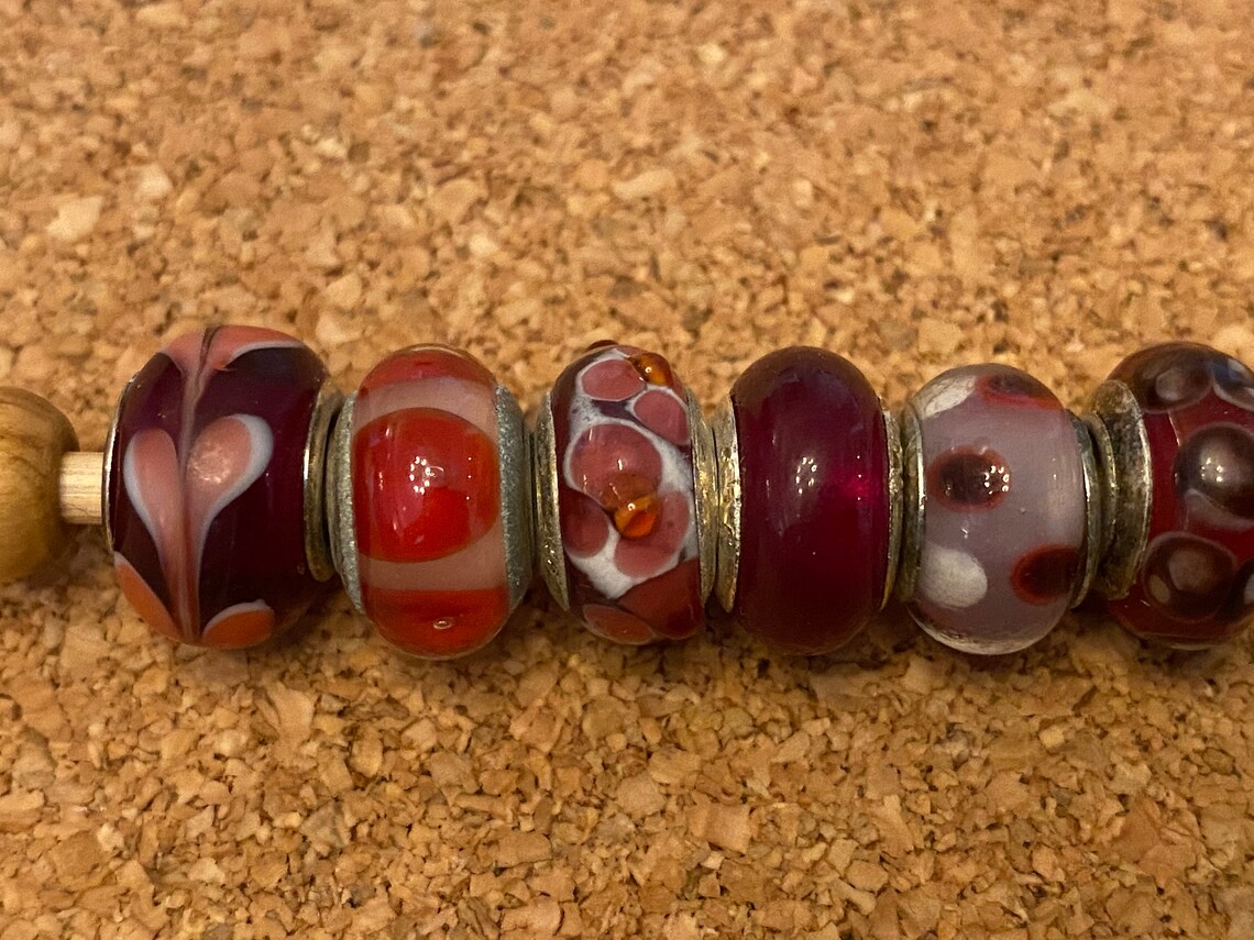 Murano Glass Beads 925 Silver Core 6 'gypsy Rose' Etsy