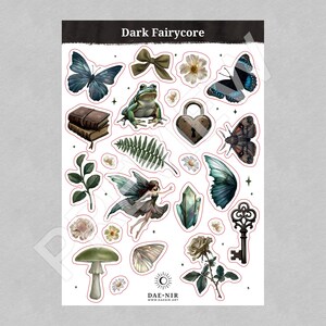 Stickerset: Dark Fairycore / vlinder / Ideaal als cadeau / Kinderstickers / Cadeau voor vriendin of moeder / Sprookjeswereld