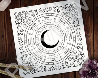 DIGITAL DOWNLOAD: The Wheel of the Year / Wicca / Pagan calendar / ideal as a gift / Witchcraft / Goth
