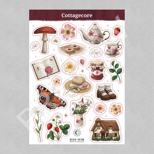 Sticker Set: Cottagecore / ländlicher Stil / ästhetische / Sticker Liebe / ländlicher Charme / von der Natur inspiriert