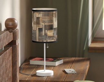 Teruggewonnen Barnwood Design-lamp op standaard, US|CA-stekker