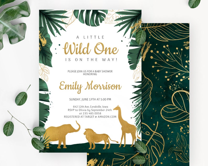 Safari Baby Shower Invitation Gender Neutral. Jungle Baby Etsy
