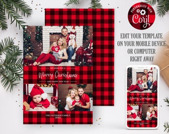 Editable Photo Christmas Card Template (Corjl)