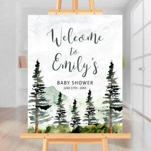 Letrero de bienvenida para baby shower Let the adventure begin. Letrero de bienvenida Adventure awaits. Letrero de bienvenida para baby shower Forest. Decoración imprimible. 0172