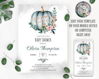 Little Pumpkin Baby Shower Invitation: Fall Invite (Printable)