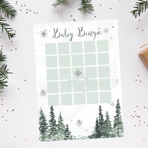 Bearbeitbares Winter-Babyparty-Bingospiel. Baby, es ist kalt draußen, Babypartyspiele. Pine tree Babypartyspiele. Sofortiger Download. Gewicht:
