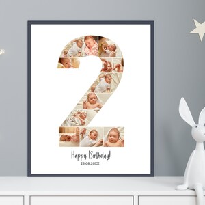 Editable 2nd Birthday Photo Collage Template (Digital Download)