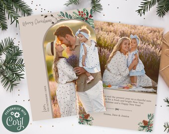 Editable Photo Christmas Card Template (5x7")