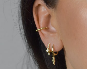 Ear Cuff Gold * clip de oreja delicado oro * EarCuff de plata esterlina * brazalete retorcido plata * minimalista * oro de joyería * ear cuff plata