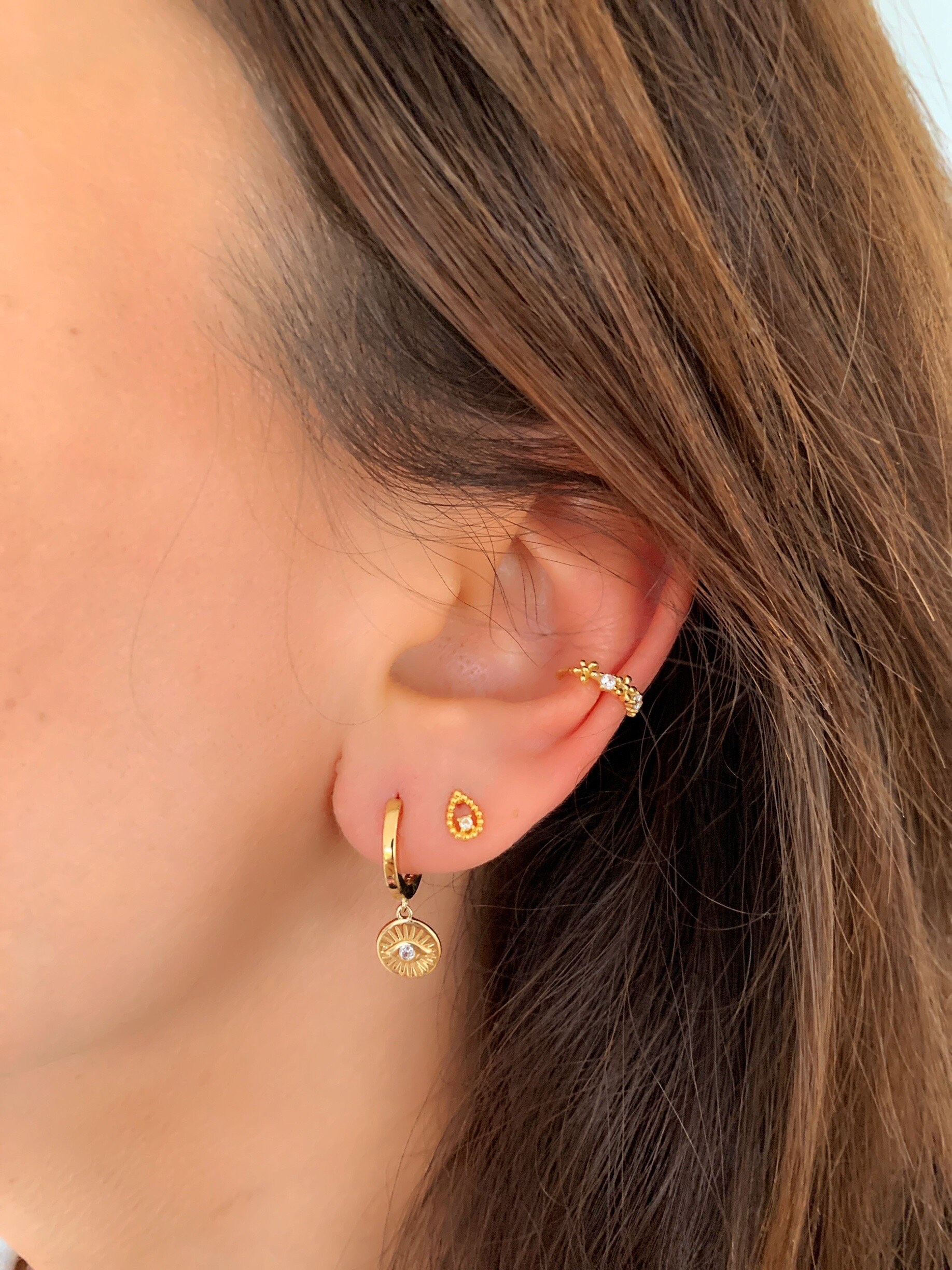 Kleine Ohrstecker Für Zweites Ohrloch Gold Winzige Ohrstecker Tropfen kleine Ohrstecker Gold CZ | Etsy