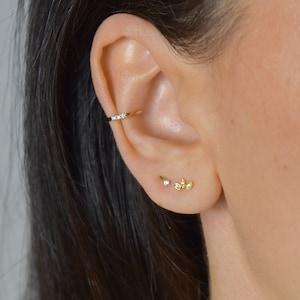 Tiny ear studs gold * Small ear studs * Gold CZ ear studs * delicate studs * minimalist * jewelry gold * earring gold * cz earrings silver